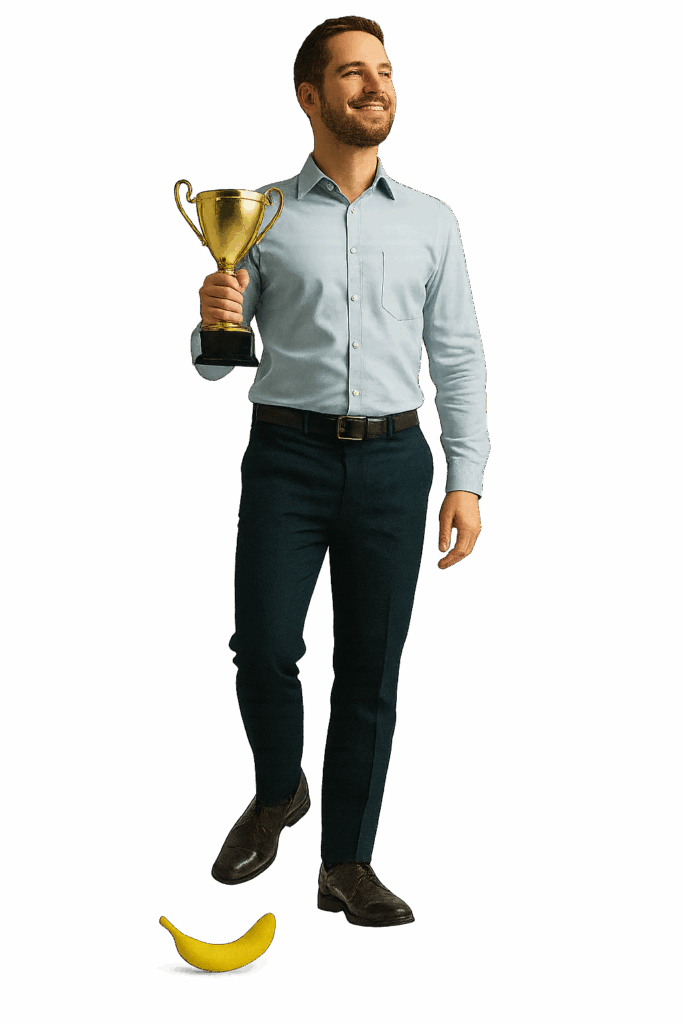 visual 1 mann auf banane